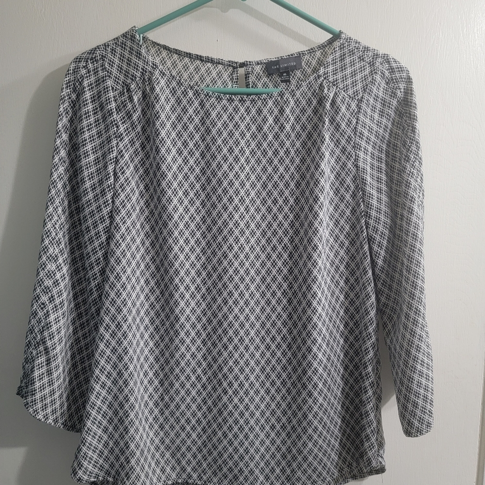 The Limited blouse XS black white